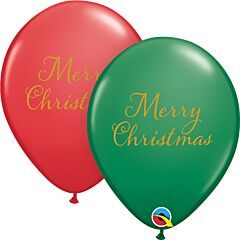 11" Merry Christmas Latex Green/Red