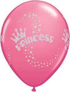 11" Qualatex Glitter Princess White & Rose