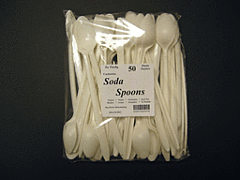 8" Dart Soda Spoon - White