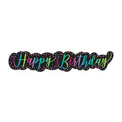 5' Neon Script Bday Banner