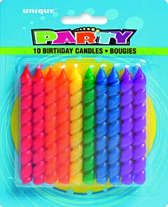 Rainbow Spiral Bday Candles