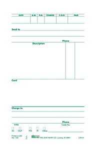 7" Order Pads Number 2