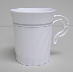 8oz Coffee Cup Silver Band 24/8