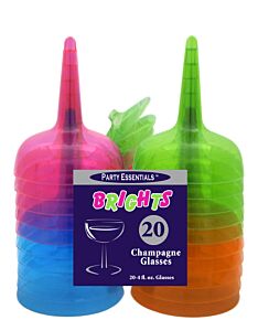 4 oz Champagne Glass 2Pc Neon