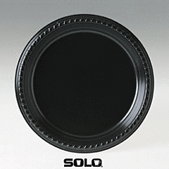 9" Black Plastic Plate 20/25