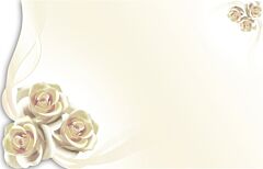 Enclosure Card -Blank Ivory Roses