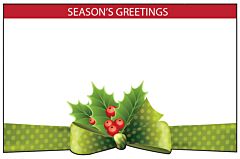 Enclosure Card - Seasons Greetings Green Holly Bow