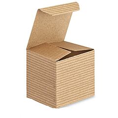 2X2X2" Pinstripe Gift Box -Kraft