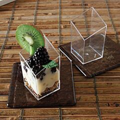 1.6" X 3" Diamond Plastic Cube - Clear 20/10