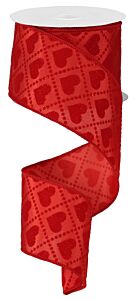 2.5" x 10yd Hearts in Diamonds Ribbon