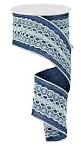 2.5" x 10yd Royal Denim with Lace