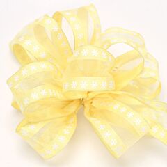 1.5" x 10yd Dazy Wired-Edge Ribbon - Yellow