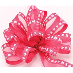1.5" x 10yd Dazy Wired-Edge Ribbon - Hot Pink