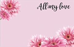 Enclosure Card - All My Love Pink Flowers