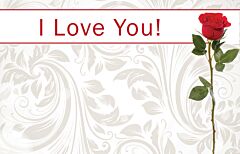 Enclosure Card - I Love You Single Red Rose
