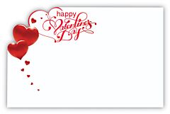 Enclosure Card - Happy Valentine's Day Red Hearts Script