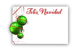 Enclosure Card - Feliz Navidad Green Ornaments