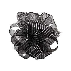 5/8" x 50yd Striped Chiffon - Black/White