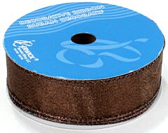 1.5" x 25yd Wired Envy Ribbon - Chocolate