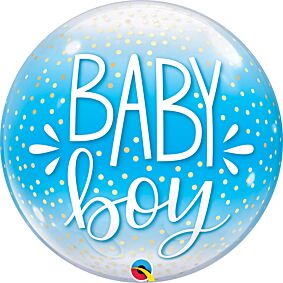 22" Baby Boy and Confetti Dots Bubble