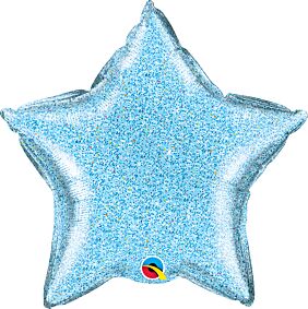 20" Light Blue Glittergraphic Star