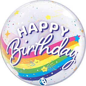 22" Bubble Birthday Rainbow Unicorn