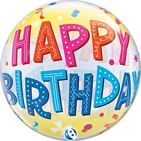 22" Bubble Birthday Fun and Yellow Bands