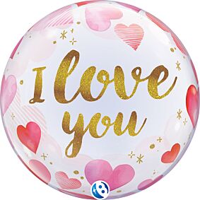 22" Bubble I Love you Paper Hearts