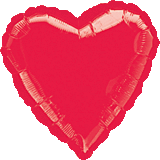 4" Metallic Red Heart