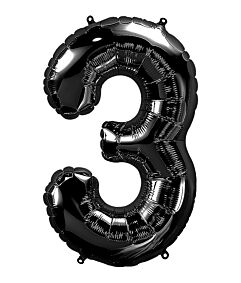 34" Number 3 - Black