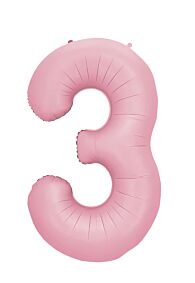 34" Number 3 - Light Pink