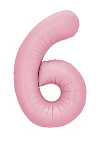 34" Number 6 - Light Pink