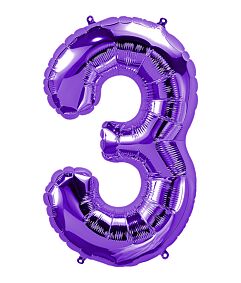 34" Number 3 - Purple
