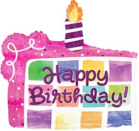 35" Hapy Bday Checkered Cake