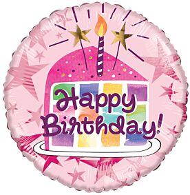 18" Hapy Bday Checkered Cake