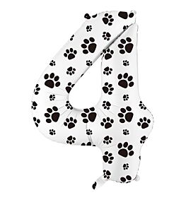 34" Number 4 - Paw Print