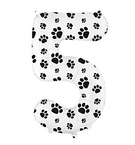 34" Number 5 - Paw Print