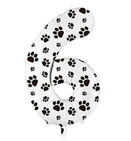 34" Number 6 - Paw Print