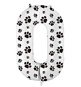 34" Number 0 - Paw Print