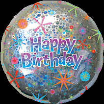 32" Holographic Circles Birthday