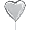 4" Silver Heart Flat