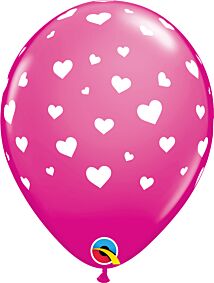 11" Random Hearts-A-Round Asst Latex