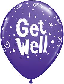 11" Qualatex Get Well Swirls Latex