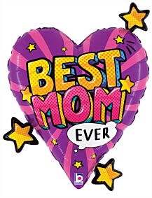 25"Best Mom Comic Heart