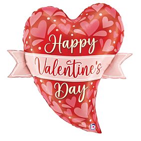 27" Satin Valentine Ornate Banner Heart