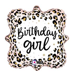 18" Satin Leopard Birthday Girl