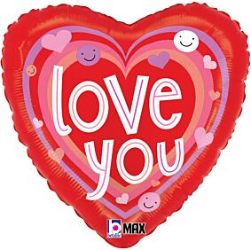 18" Smiley Love Hearts