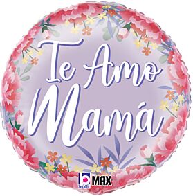 18" Satén Floral Te Amo Mamá