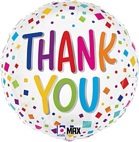 18" Thank You Colorful Confetti