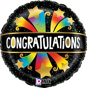 4" Congratulations Bursting Stars